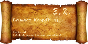 Brumecz Koppány névjegykártya